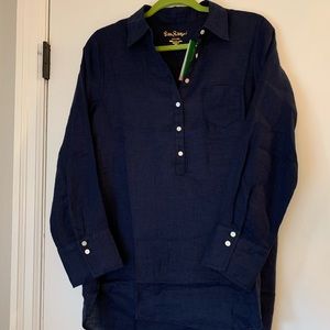 Lilly Pulitzer Deanna Popover true navy NWT size 6